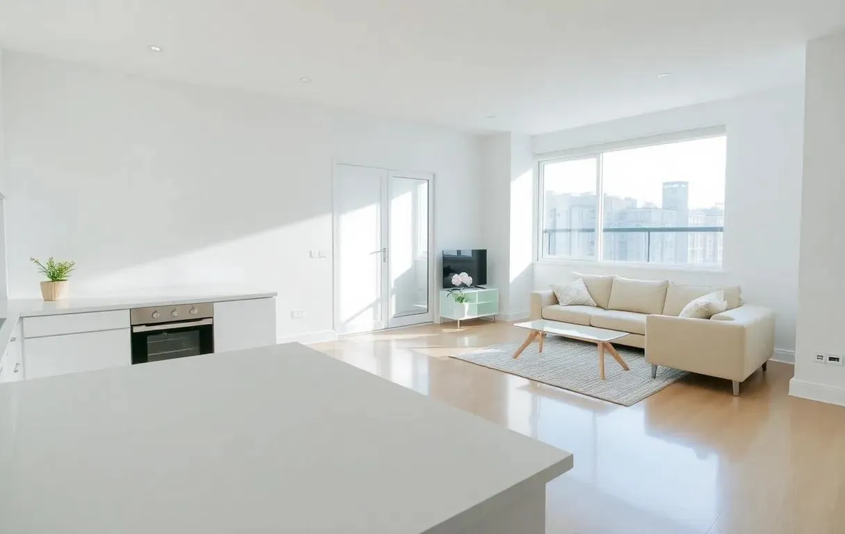 A freshly cleaned, spotless London rental flat ready for check-out inspection